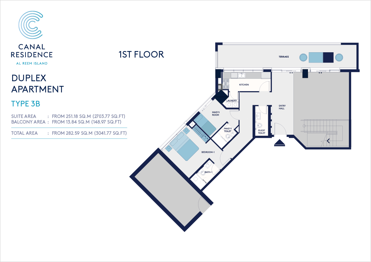 Canal Residence-Duplex  Apartment Floor Plan - Type 3B